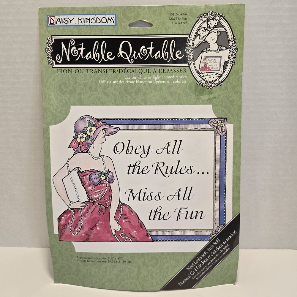 Daisy Kingdom Iron On Transfer Applique Miss‎ The Fun  U.S.A